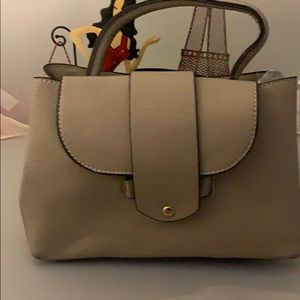 Taupe shoulder bag with strap